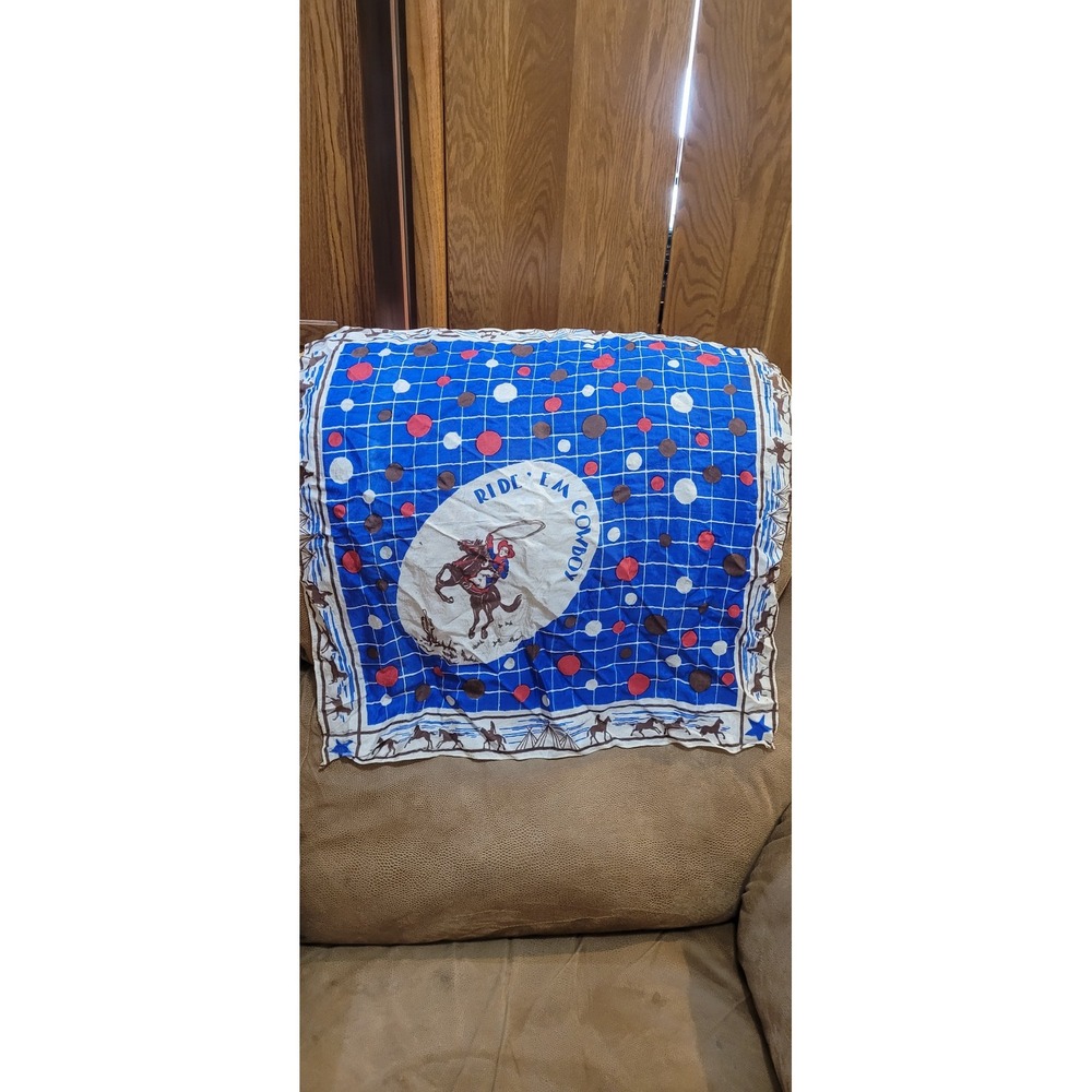 Vintage "Ride 'Em Cowboy" Silk Scarf